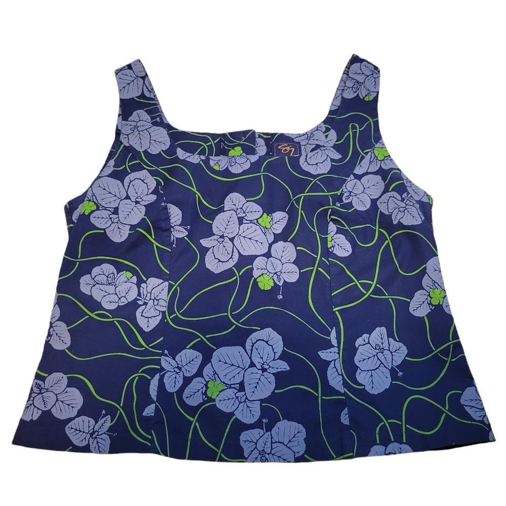 87 Hilo Hawaii Surfer Fitted Crop Top M Button Back Hawaiian Tropical Resort